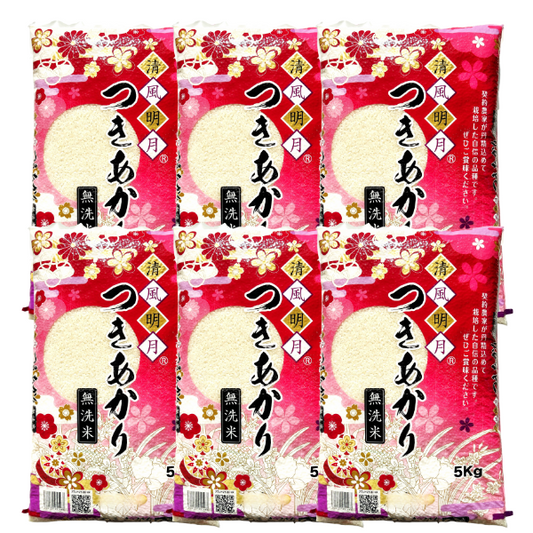【新米】無洗米 福島県産つきあかり 30kg(5kg×6袋) 福島県産 令和7年産【2～4営業日以内に発送】